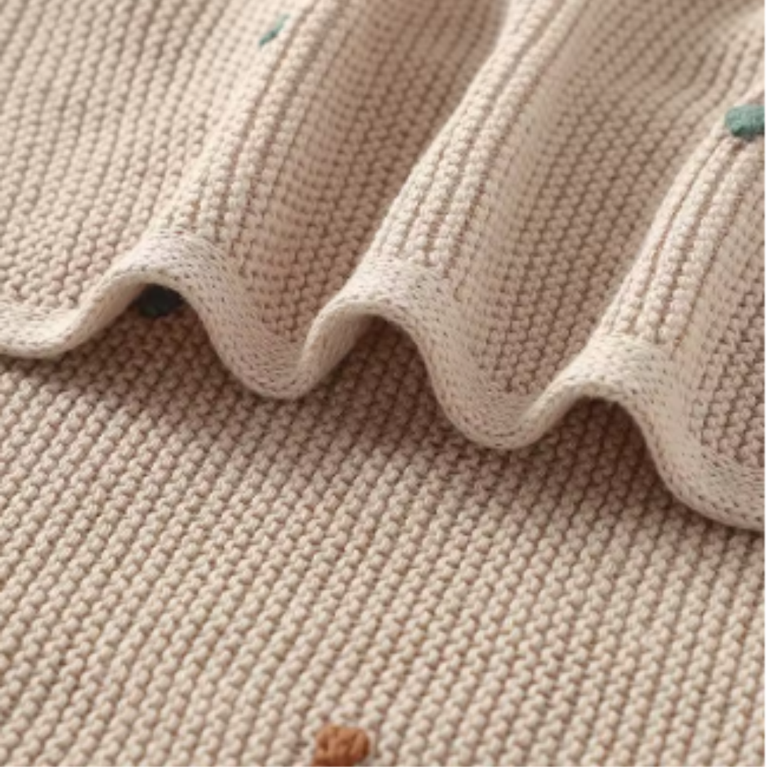 Cotton Knit Baby Blanket – Timeless Comfort for Little Ones