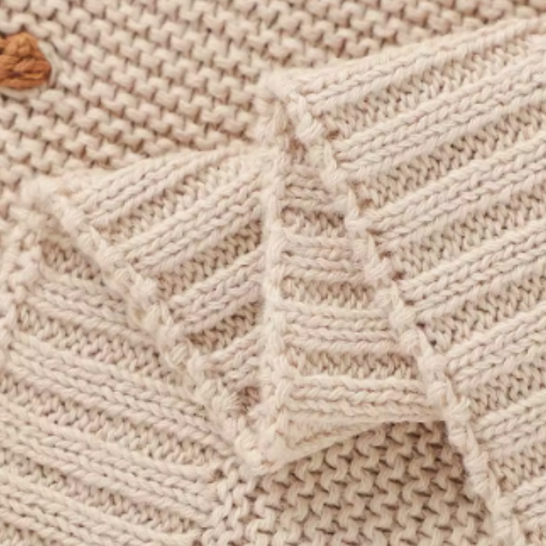 Cotton Knit Baby Blanket – Timeless Comfort for Little Ones
