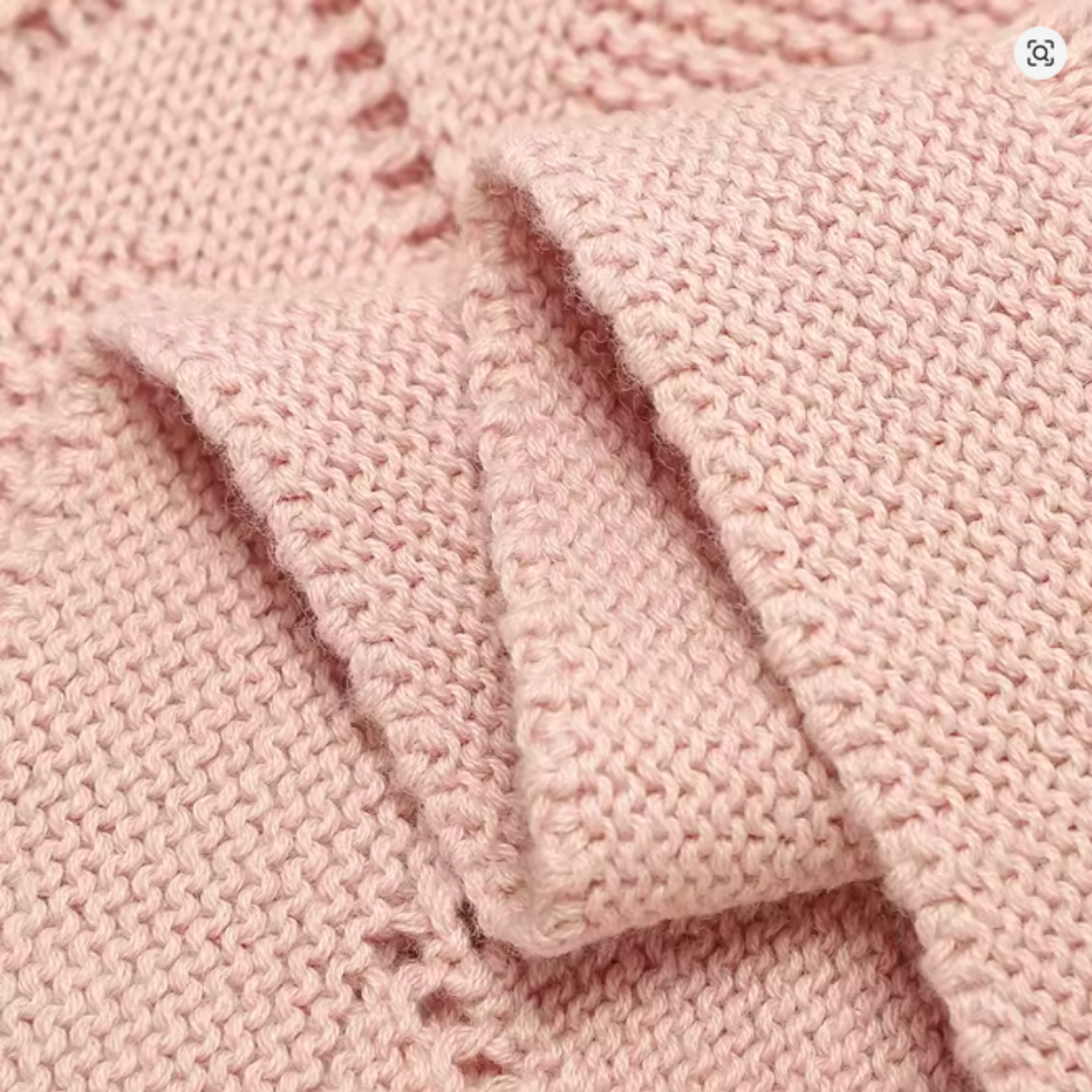 Heart Knit Baby Blanket – Hand-Knitted Cotton Comfort