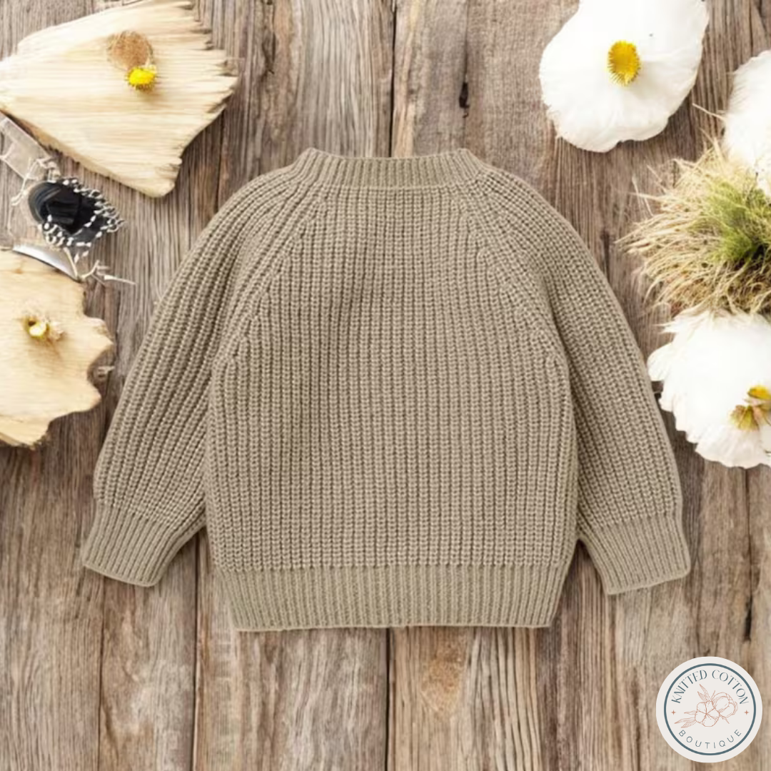 Hedgehog Pullover – Hand-Knitted Cotton for Babies